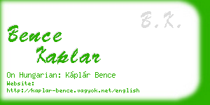 bence kaplar business card